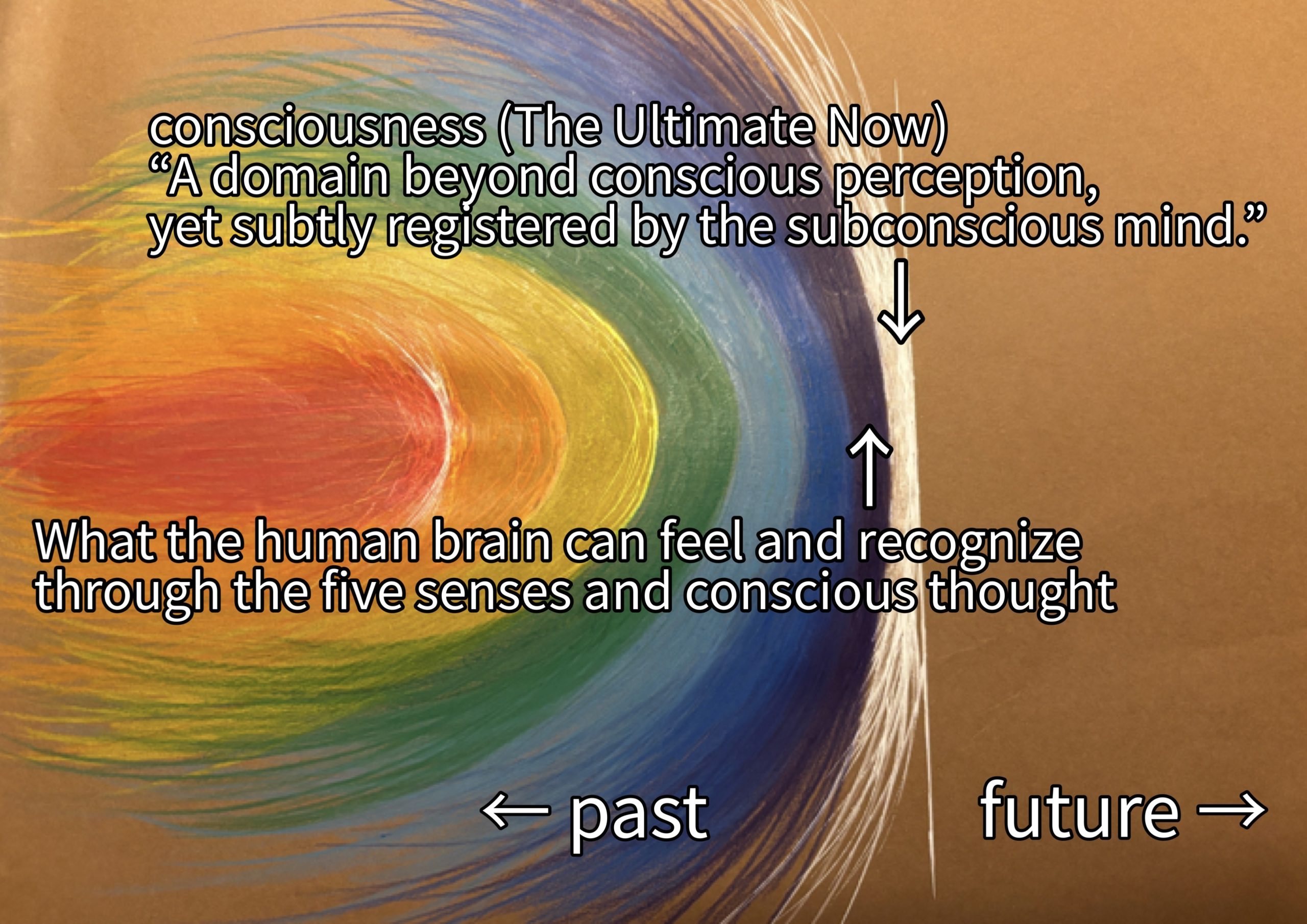 Diagram showing white and dark blue areas representing levels of consciousness